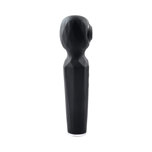 Evolved Rainbow Sucker Light-Up Rechargeable Dual-Function Silicone Suction Wand Vibrator Black - Image 5