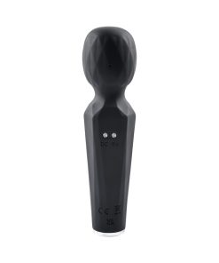 Evolved Rainbow Sucker Light-Up Rechargeable Dual-Function Silicone Suction Wand Vibrator Black
