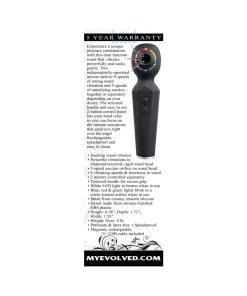 Evolved Rainbow Sucker Light-Up Rechargeable Dual-Function Silicone Suction Wand Vibrator Black