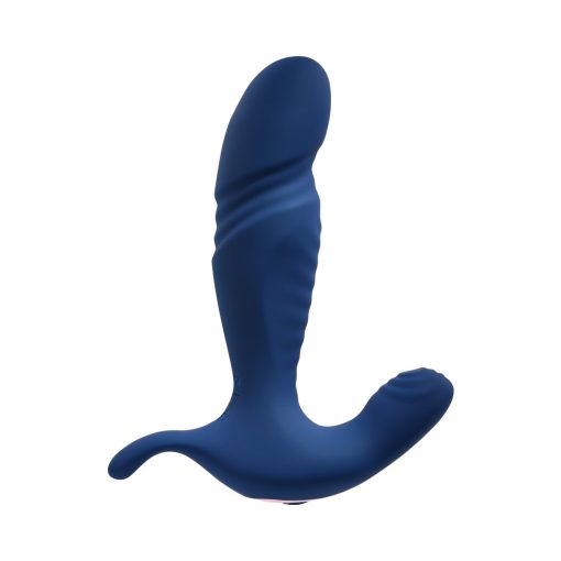 Gender X True Blue Rechargeable Thrusting Silicone Vibrator Blue - Image 2