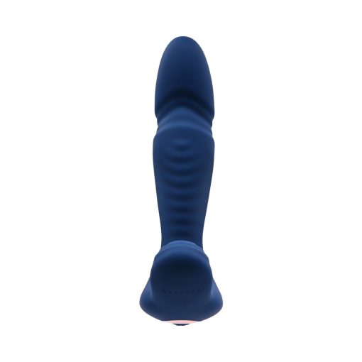 Gender X True Blue Rechargeable Thrusting Silicone Vibrator Blue - Image 5
