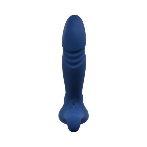 Gender X True Blue Rechargeable Thrusting Silicone Vibrator Blue - Image 9