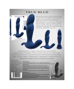 Gender X True Blue Rechargeable Thrusting Silicone Vibrator Blue
