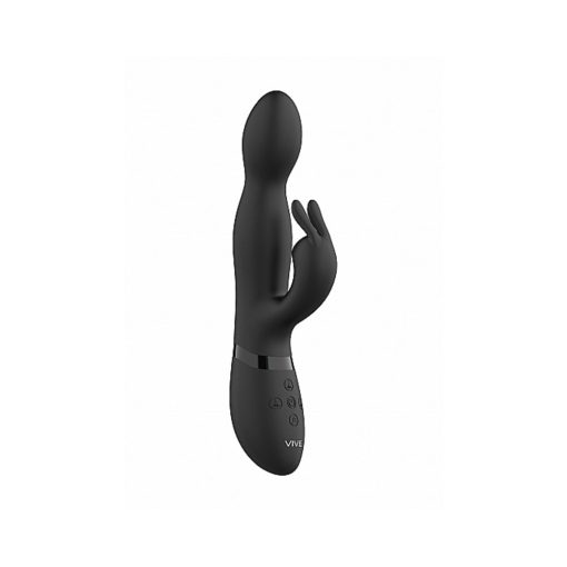 Vive Niva Rechargeable 360° Rotating Silicone Rabbit Vibrator Black - Image 2