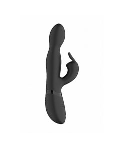 Vive Niva Rechargeable 360° Rotating Silicone Rabbit Vibrator Black