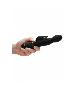 Vive Niva Rechargeable 360° Rotating Silicone Rabbit Vibrator Black
