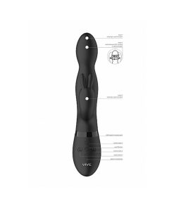 Vive Niva Rechargeable 360° Rotating Silicone Rabbit Vibrator Black