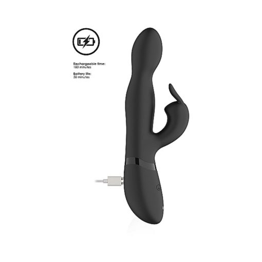 Vive Niva Rechargeable 360° Rotating Silicone Rabbit Vibrator Black - Image 9