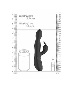 Vive Niva Rechargeable 360° Rotating Silicone Rabbit Vibrator Black