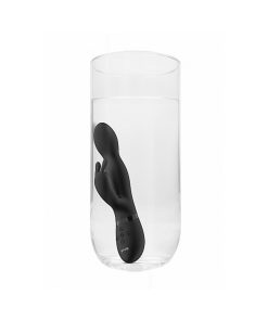 Vive Niva Rechargeable 360° Rotating Silicone Rabbit Vibrator Black