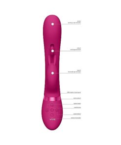Vive Tama Rechargeable Wave Silicone Rabbit Vibrator Pink