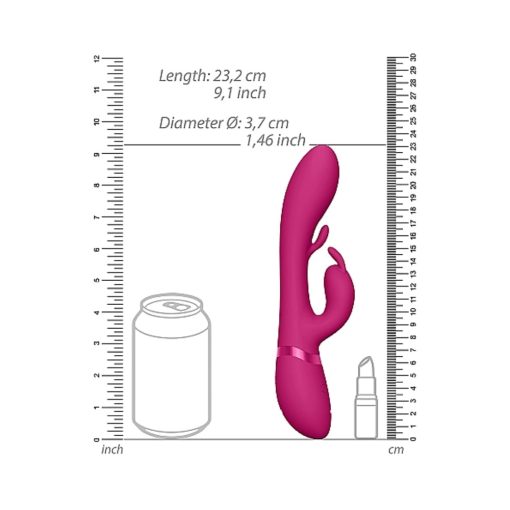 Vive Tama Rechargeable Wave Silicone Rabbit Vibrator Pink - Image 8