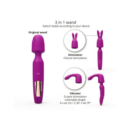Love To Love R-Evolution Rechargeable 3-In-1 Wand Vibrator Sweet Orchid - Image 3