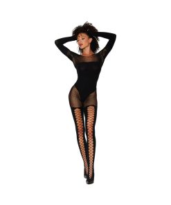 Dreamgirl Fishnet Teddy Bodystocking Black O/S