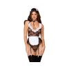 Dreamgirl French Maid Flirt Costume 4-Piece Lace Teddy