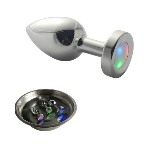 Ple'Sur 3-Setting Led Light-Up Metal Anal Plug Small - Image 3