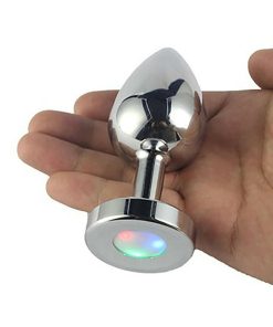 Ple'Sur 3-Setting Led Light-Up Metal Anal Plug Small