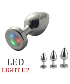 Ple'Sur 3-Setting Led Light-Up Metal Anal Plug Small