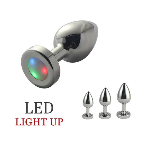 Ple'Sur 3-Setting Led Light-Up Metal Anal Plug Small - Image 5