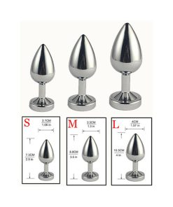 Ple'Sur 3-Setting Led Light-Up Metal Anal Plug Small