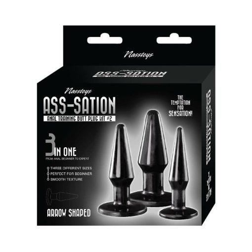 Ass-Sation Anal Training Butt Plug Kit #2 Black - Image 3