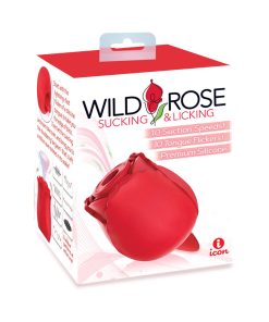 Wild Rose And Tongue Sucking And Licking Vibrator Red