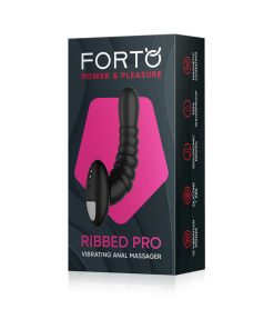 Forto Ribbed Pro Rechargeable Silicone Vibrating Anal Massager Black