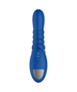 Forto Ribbed Pro Rechargeable Silicone Vibrating Anal Massager Blue