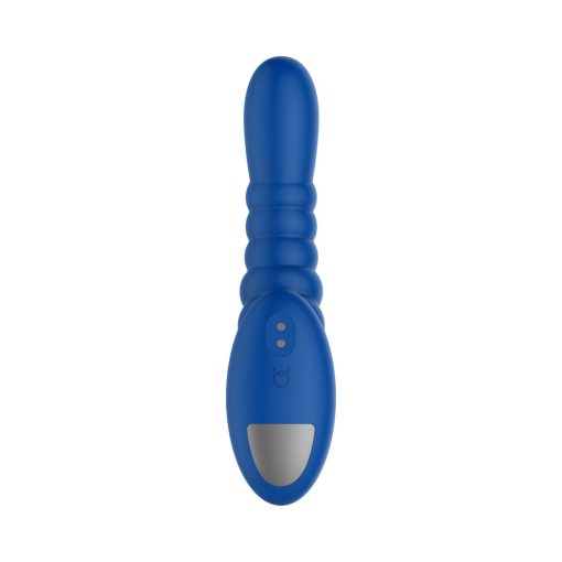 Forto Ribbed Pro Rechargeable Silicone Vibrating Anal Massager Blue - Image 6