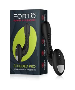 Forto Studded Pro Rechargeable Silicone Vibrating Anal Massager Black