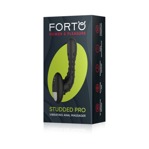 Forto Studded Pro Rechargeable Silicone Vibrating Anal Massager Black - Image 2