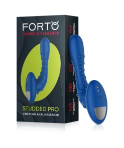 Forto Studded Pro Rechargeable Silicone Vibrating Anal Massager Blue