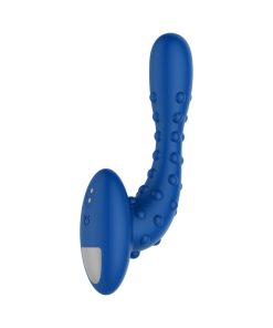 Forto Studded Pro Rechargeable Silicone Vibrating Anal Massager Blue