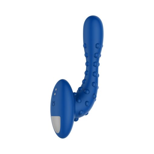 Forto Studded Pro Rechargeable Silicone Vibrating Anal Massager Blue - Image 3