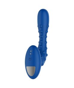 Forto Studded Pro Rechargeable Silicone Vibrating Anal Massager Blue