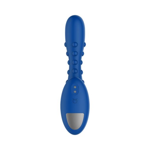Forto Studded Pro Rechargeable Silicone Vibrating Anal Massager Blue - Image 6