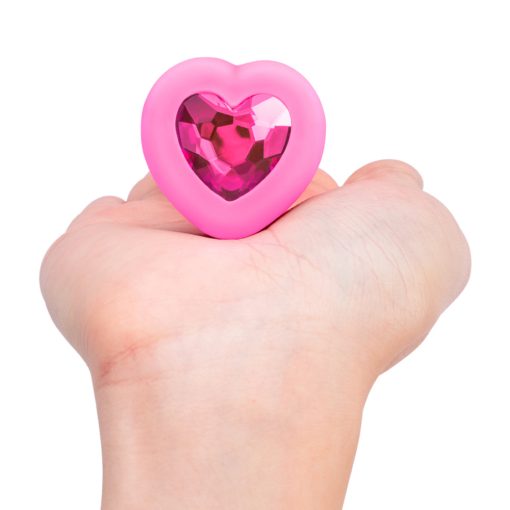 B-Vibe Vibrating Heart Anal Plug With Heart-Shaped Jewel Base S/M Pink - Image 8