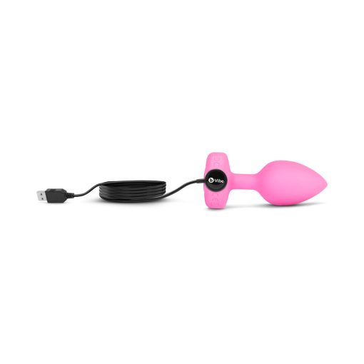 B-Vibe Vibrating Heart Anal Plug With Heart-Shaped Jewel Base S/M Pink - Image 9