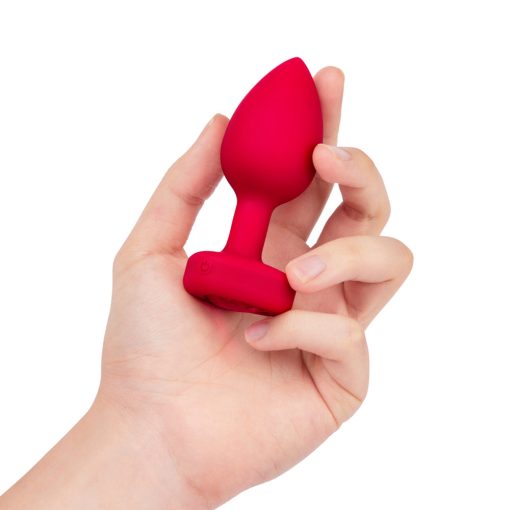 B-Vibe Vibrating Heart Anal Plug With Heart-Shaped Jewel Base M/L Red - Image 6