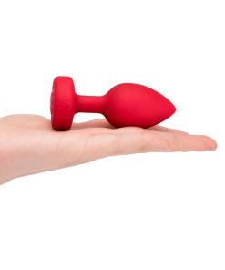 B-Vibe Vibrating Heart Anal Plug With Heart-Shaped Jewel Base M/L Red