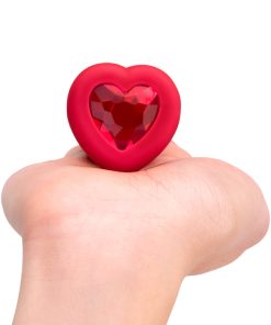 B-Vibe Vibrating Heart Anal Plug With Heart-Shaped Jewel Base M/L Red