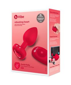 B-Vibe Vibrating Heart Anal Plug With Heart-Shaped Jewel Base M/L Red