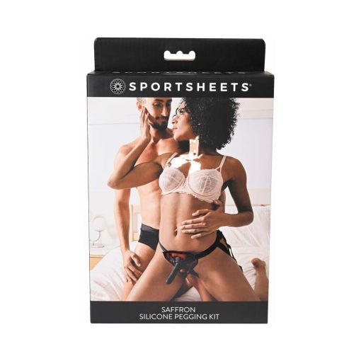 Sportsheets Saffron Silicone Pegging Kit With Adjustable Strap-On Harness & 5 In. Dildo