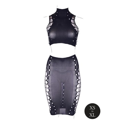 Le Desir Shade Kala Xxxvii 2-Piece With Turtleneck, Crop Top & Skirt Black O/S - Image 4