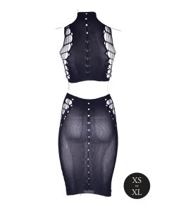 Le Desir Shade Kala Xxxvii 2-Piece With Turtleneck, Crop Top & Skirt Black O/S
