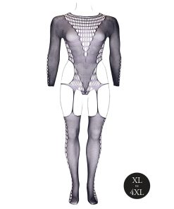 Le Desir Shade Kalyke Xxiii Bodystocking With Turtleneck Black Queen Size