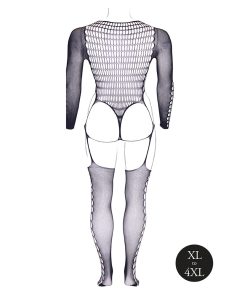 Le Desir Shade Kalyke Xxiii Bodystocking With Turtleneck Black Queen Size