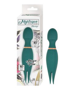 Nasstoys Mystique Magic Vibe Rechargeable Dual Ended Silicone Wand Vibrator Green