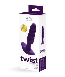 Vedo Twist Rechargeable Silicone Vibrating Anal Plug Purple