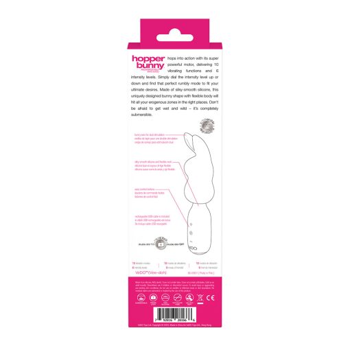 Vedo Hopper Bunny Rechargeable Silicone Mini Wand Vibrator Pink - Image 5